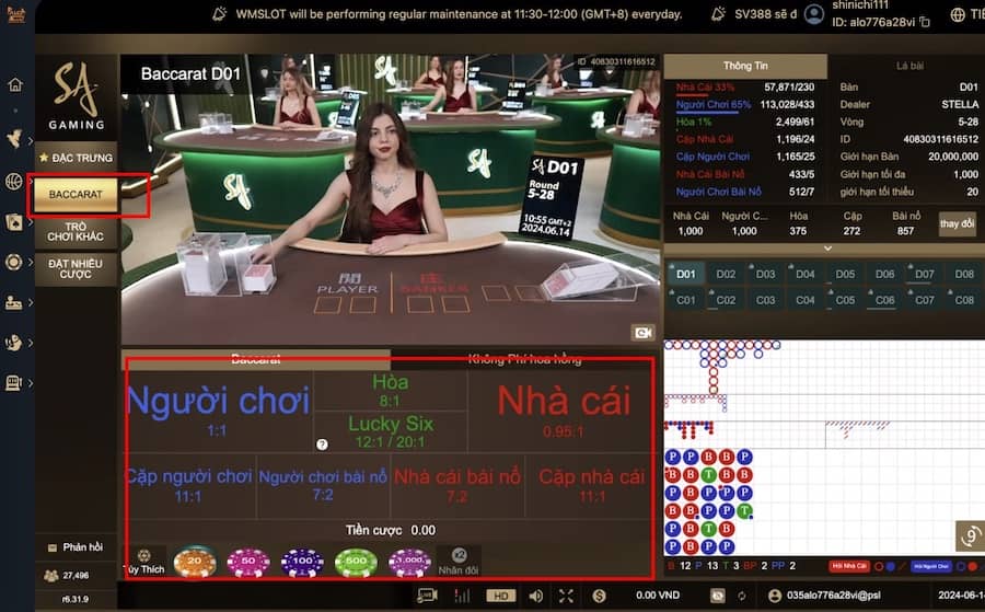 Cược baccarat online đa dạng tại ALO789